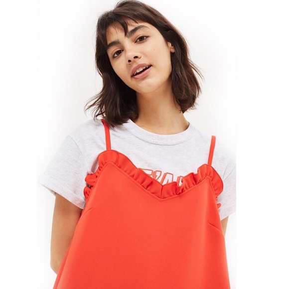 Topshop Dresses & Skirts - Topshop Orange Red Ruffle Mini Dress